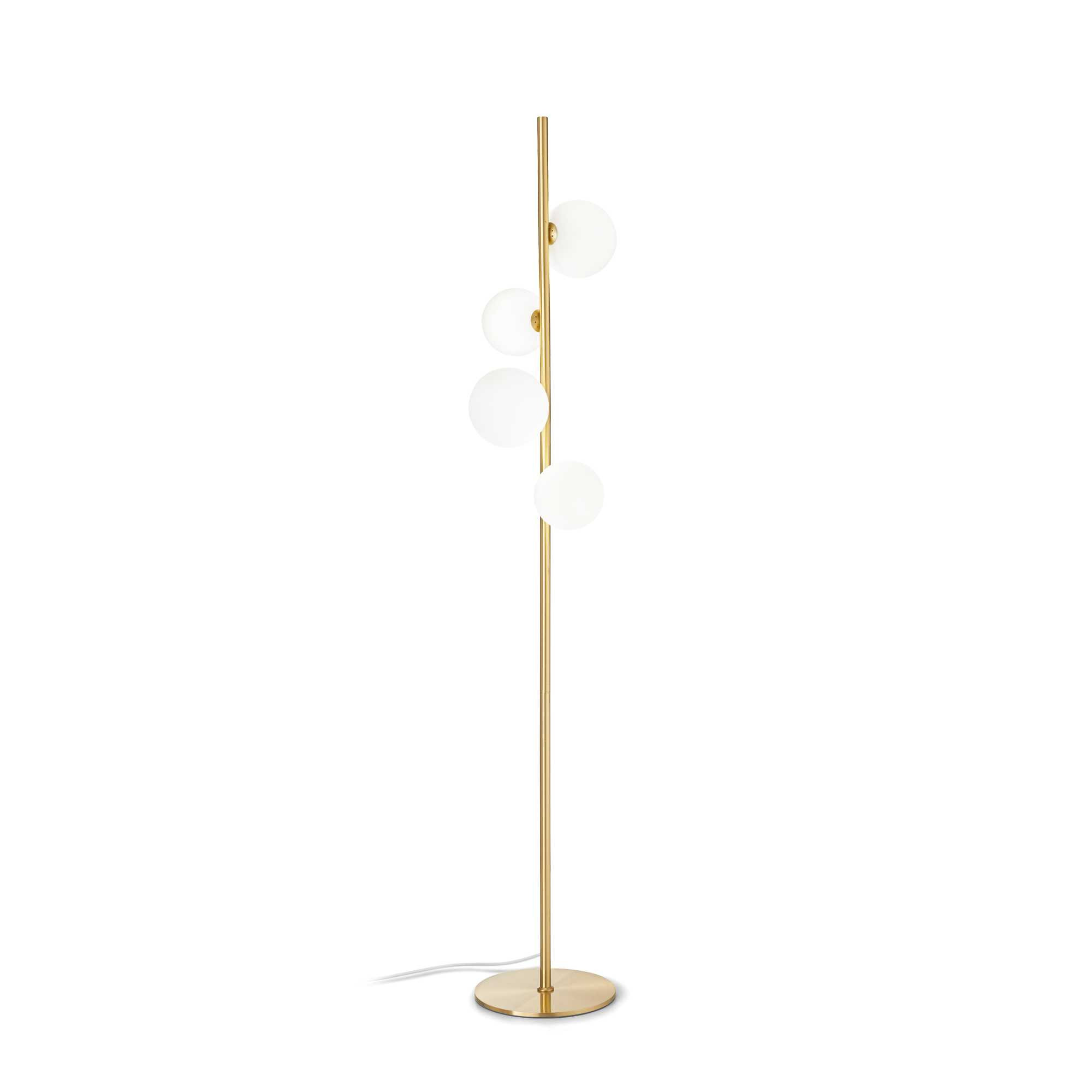 Lampadaire Perlage en métal avec des diffuseurs en verre soufflé au design contemporain - Ideal Lux