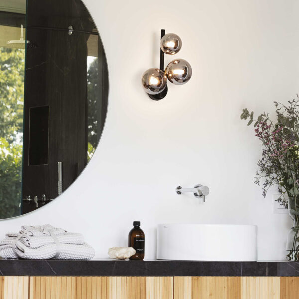 Applique Perlage en métal avec des diffuseurs en verre Pyrex au design contemporain - Ideal Lux
