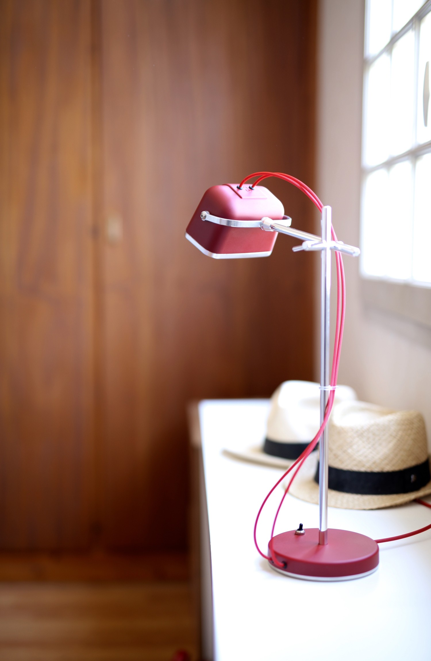 Lampe à poser vintage MOB en aluminium naturel par Swabdesign