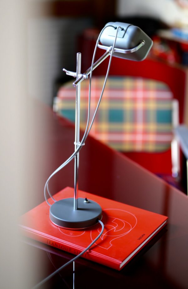 Lampe à poser vintage MOB en aluminium naturel par Swabdesign