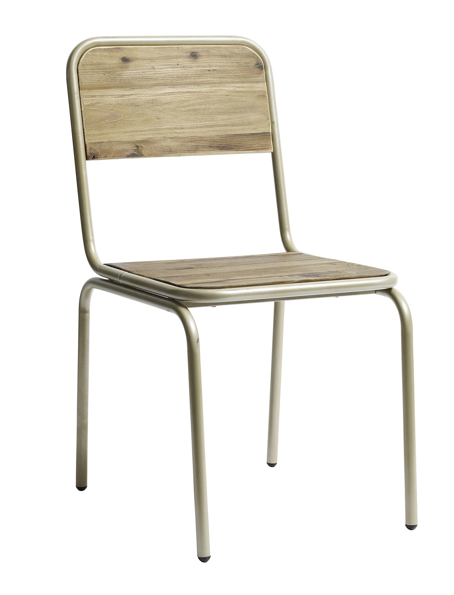 Chaise vintage Soho champagne en métal et bois recyclé par Nordal