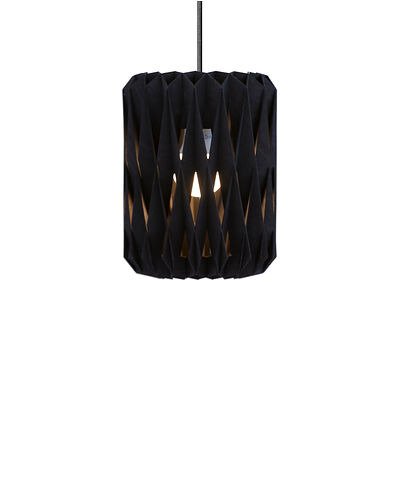 Suspension Signature mini avec base en métal et abat-jour en contreplaqué de bouleau au design contemporain par Pilke Lights