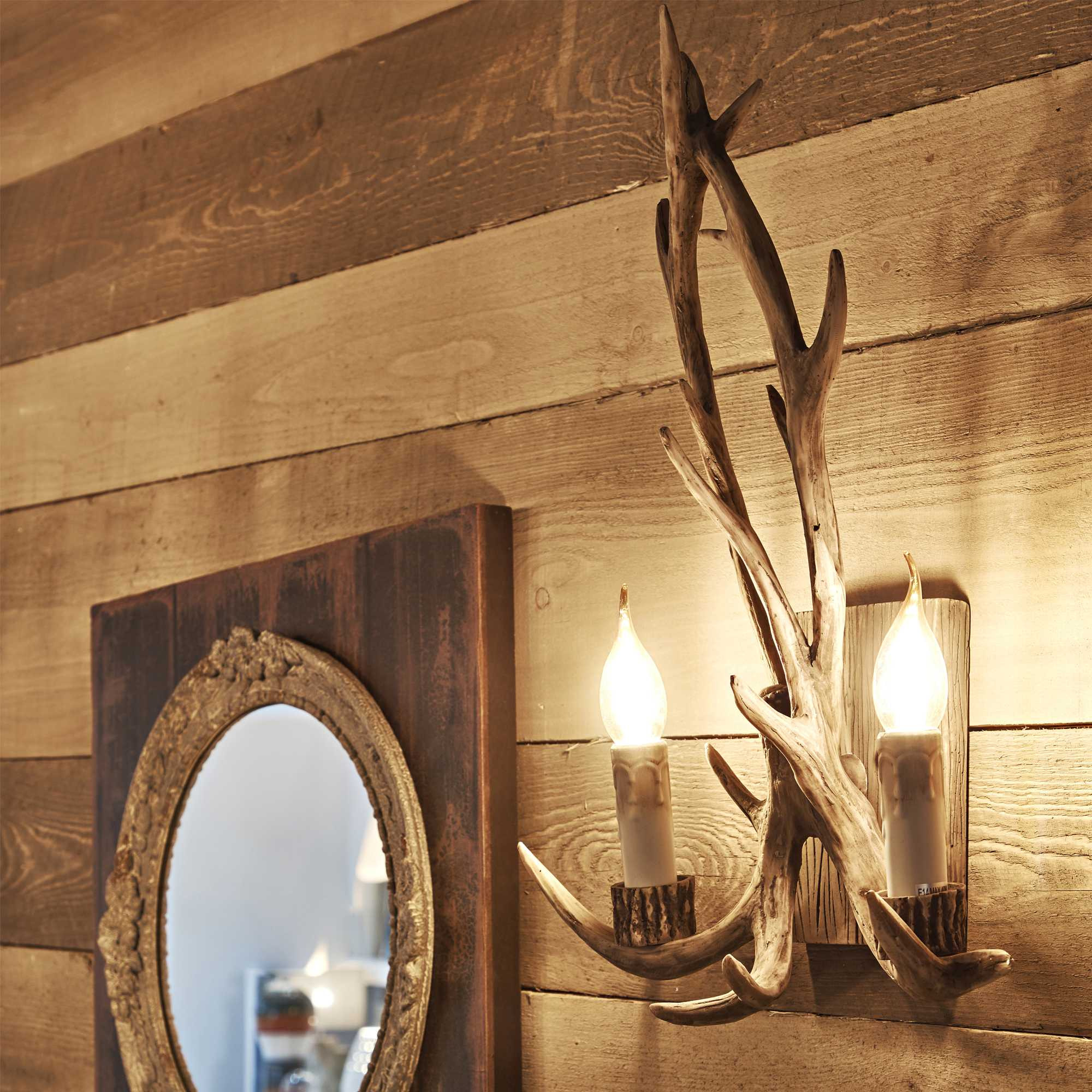 Applique Chalet luxe montage en métal et résine au design nature - Ideal Lux