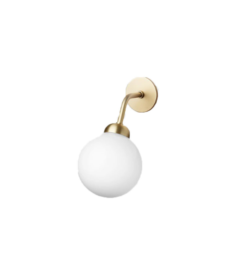 Applique encastrée Apiales base en métal avec abat-jour en verre opale blanc au design contemporain par Sofie Refer x Nuura