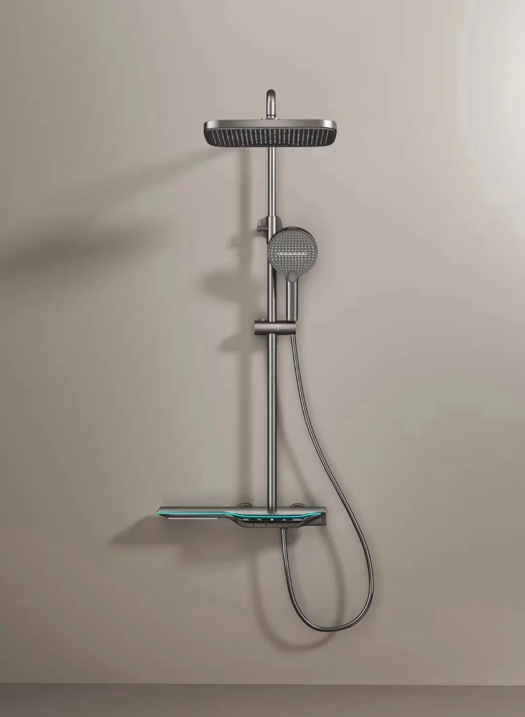 Colonne de douche Alicia thermostatique à affichage LED avec tablettes et 3 modes de sortie d'eau par Pavao Studio