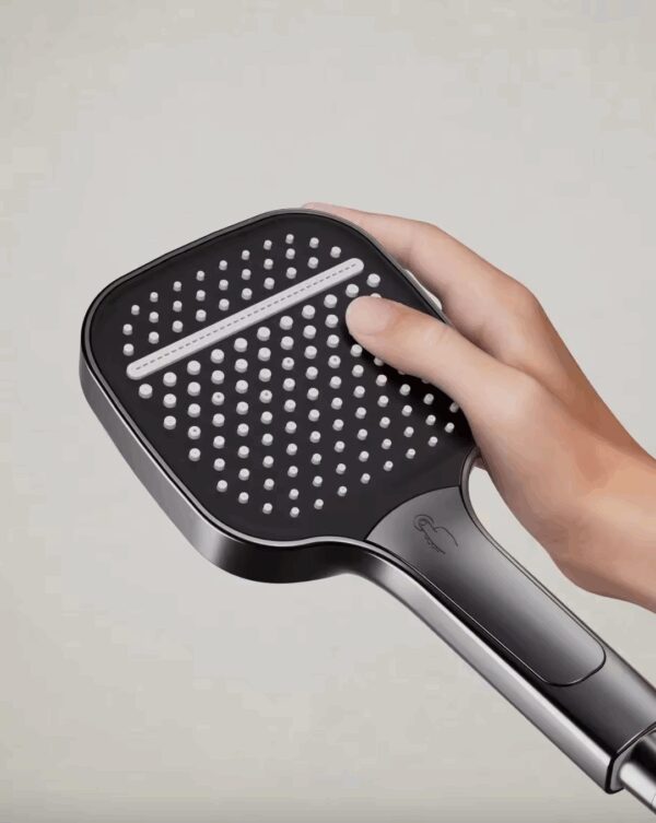 Colonne de douche Nolann thermostatique avec brosse à affichage LED avec tablette et 4 modes de sortie d'eau par Pavao studio