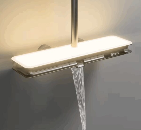 Colonne de douche Yuli avec tablette Full LED et 6 modes de sortie d'eau par Pavao Studio