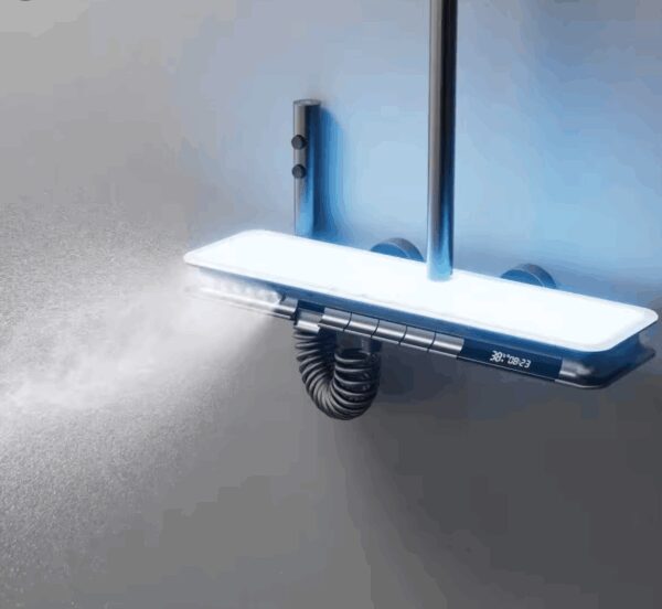 Colonne de douche Yuli avec tablette Full LED et 6 modes de sortie d'eau par Pavao Studio