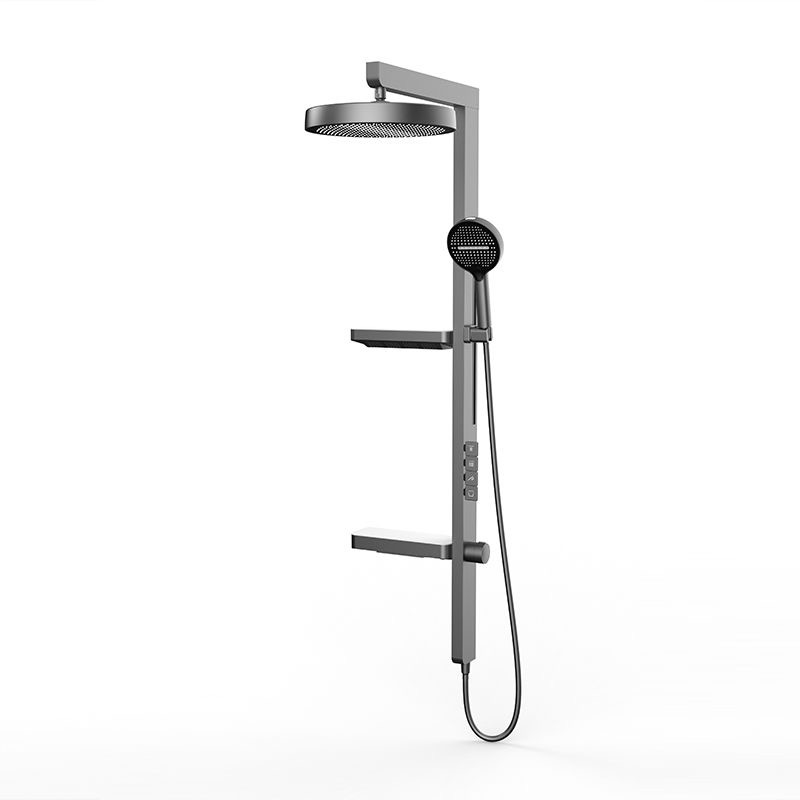 Colonne de douche Ines thermostatique avec double tablettes et 4 modes de sortie d'eau par Pavao Studio