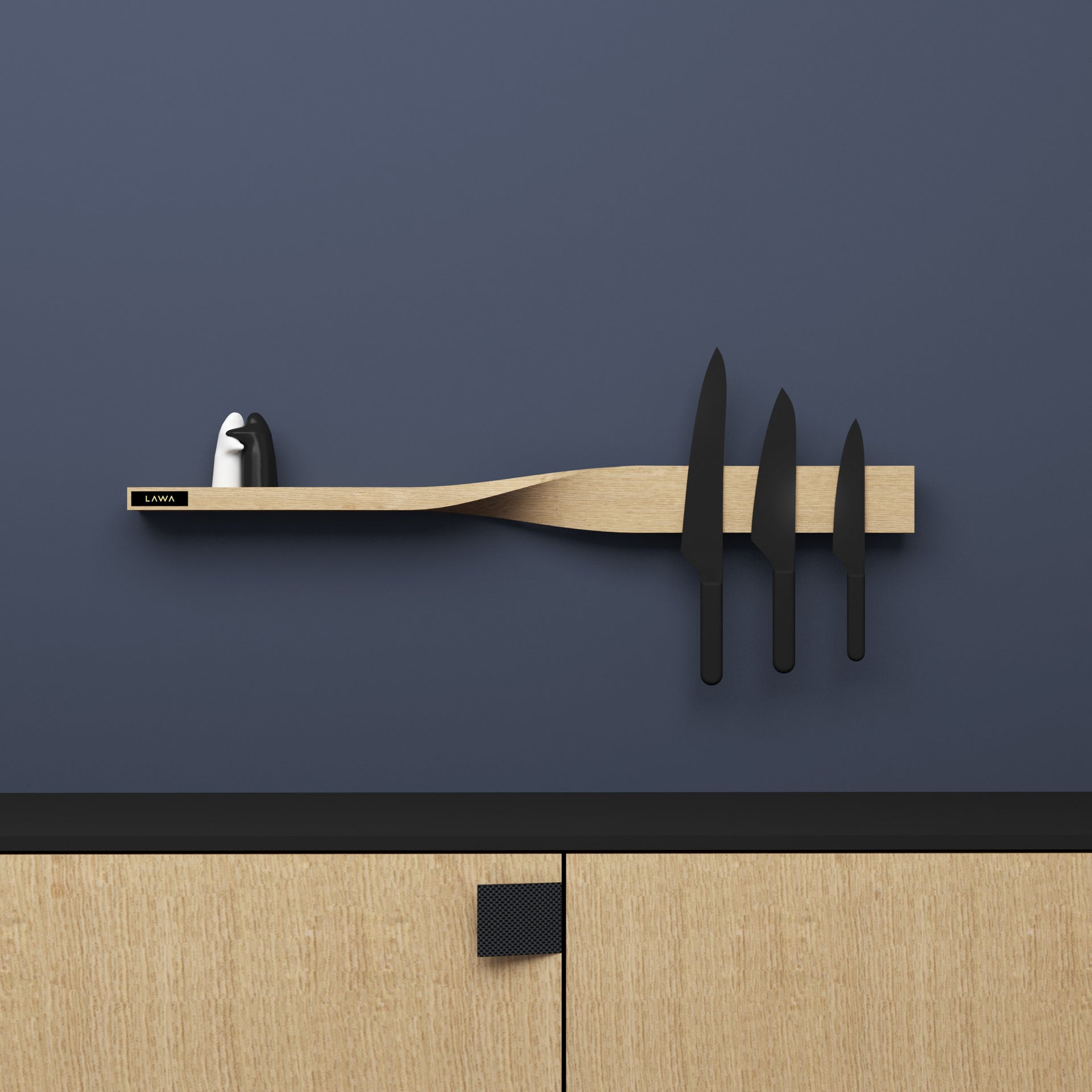 Étagère magnétique Twist Shelf en chêne naturel par Lawa Design