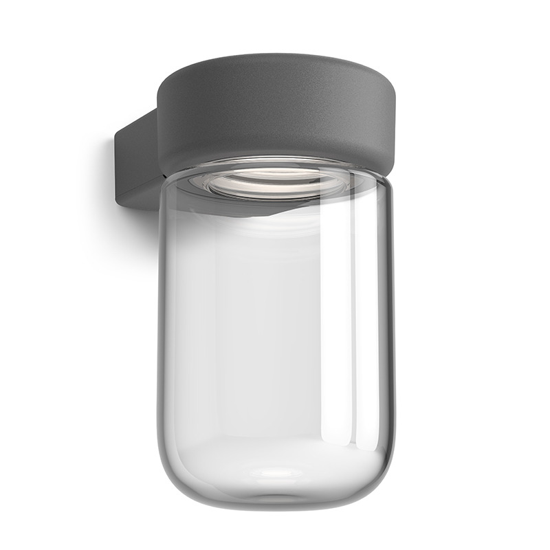 Applique extérieur Moon dimmable avec base en métal et abat-jour en verre au design contemporain par Roger Persson x Belid