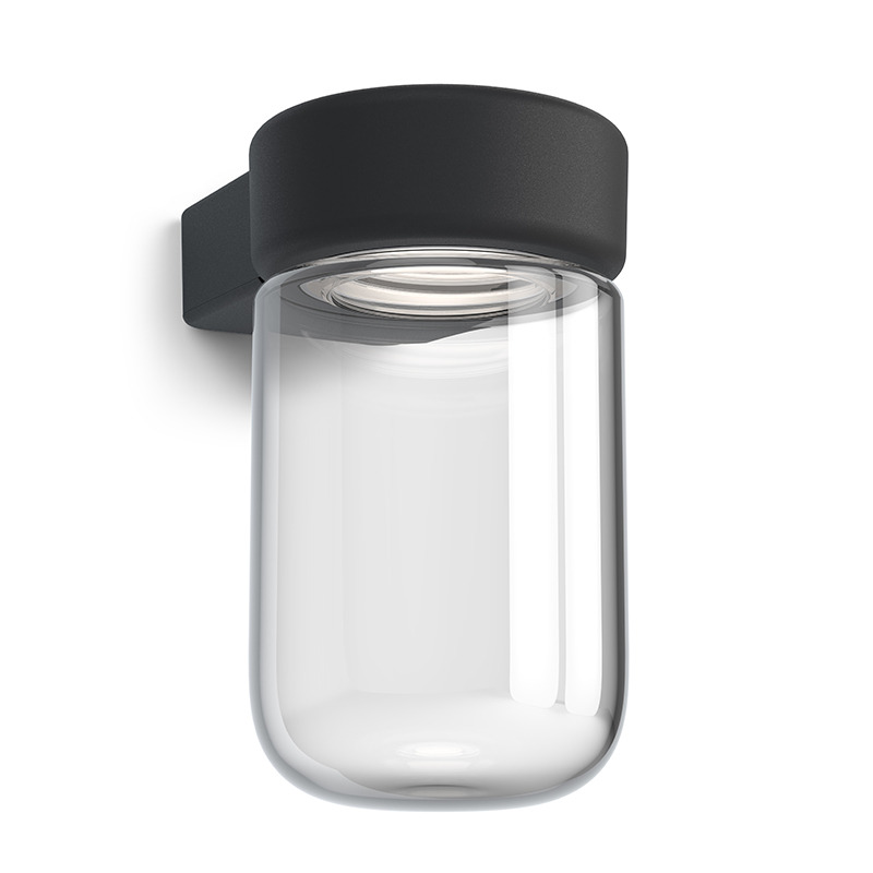 Applique extérieur Moon dimmable avec base en métal et abat-jour en verre au design contemporain par Roger Persson x Belid
