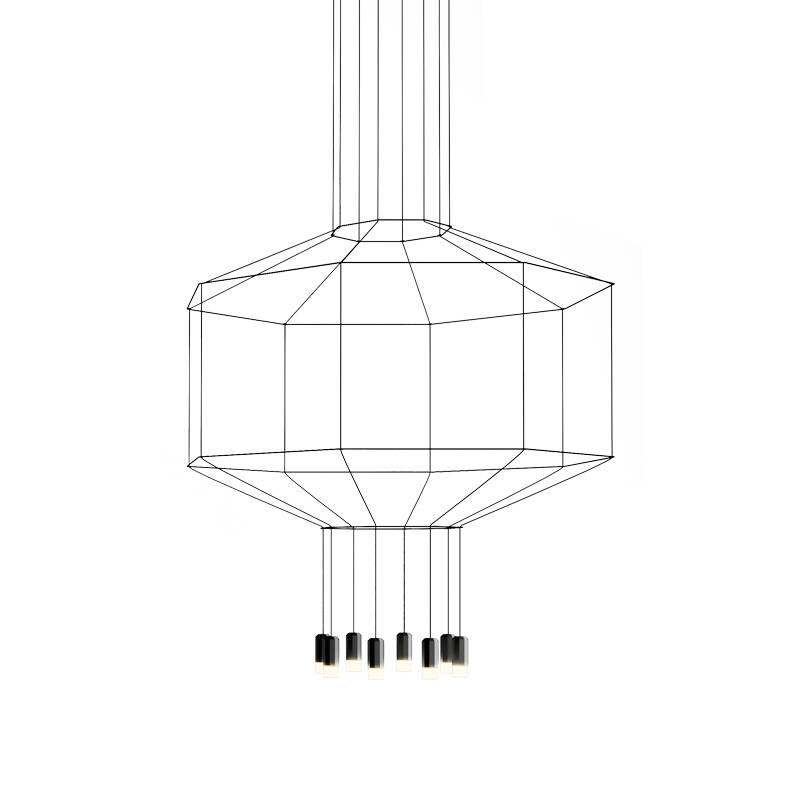 Suspension Wireflow 0300 au design géométrique par Arik Levy x Vibia