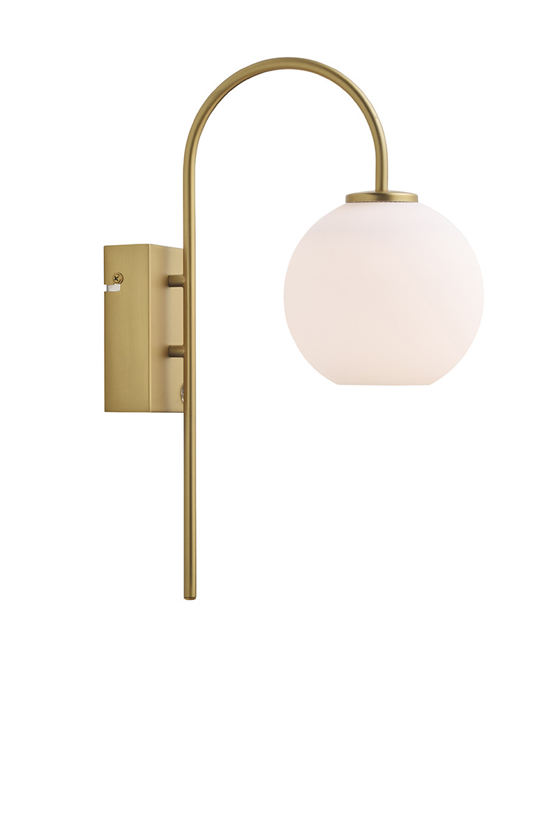 Applique Ballon base en métal avec abat-jour en verre sphérique au design contemporain par Herstal