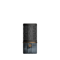 Lampe à poser Jazz base en métal et bois avec abat-jour cylindrique treillis sphérique au design contemporain par Herstal