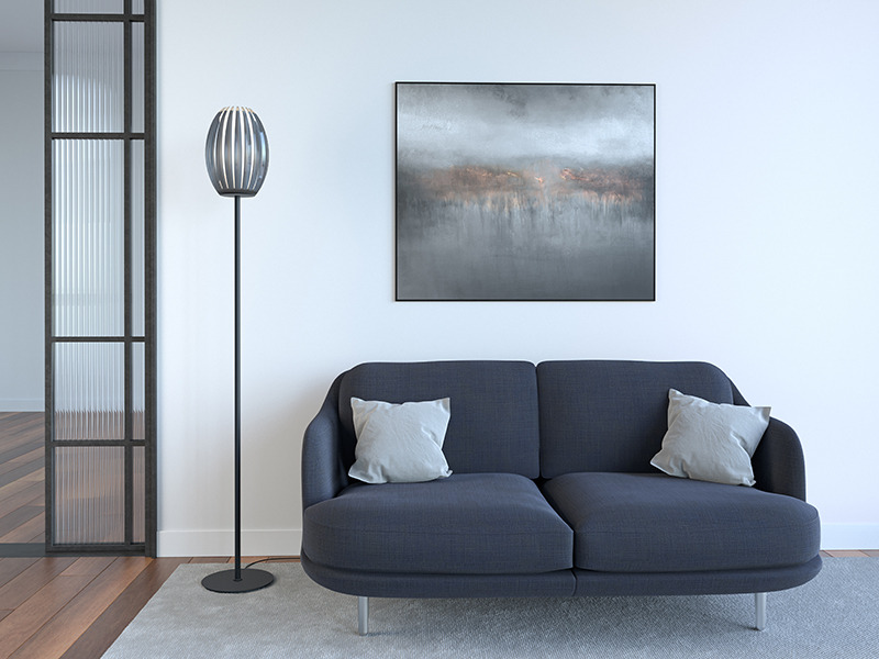 Lampadaire Tentacle base en métal Noir avec abat-jour en acrylique au design contemporain par Herstal