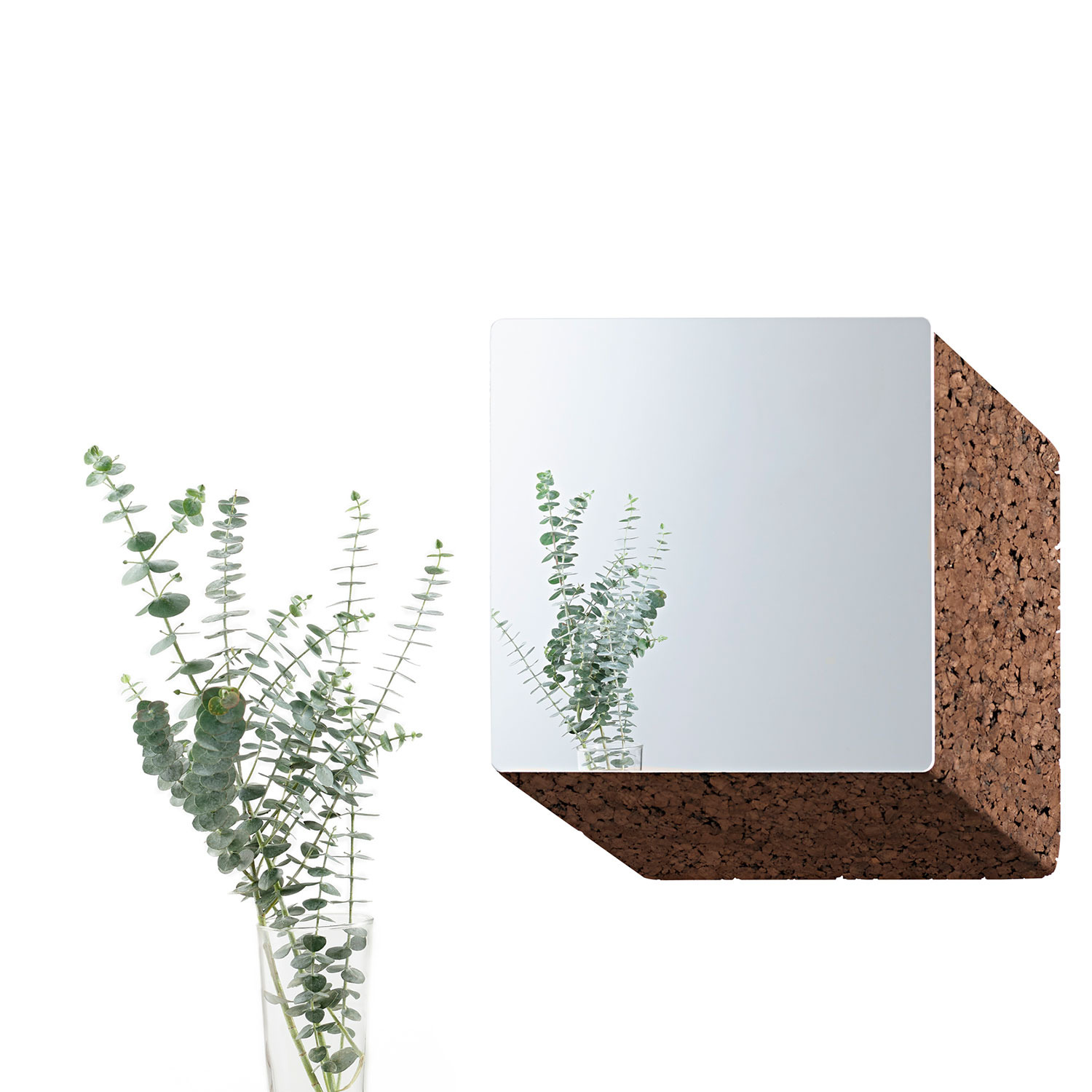 Miroir Exo Squared mirror en liège noir naturel par Toni Grilo x Blackcork
