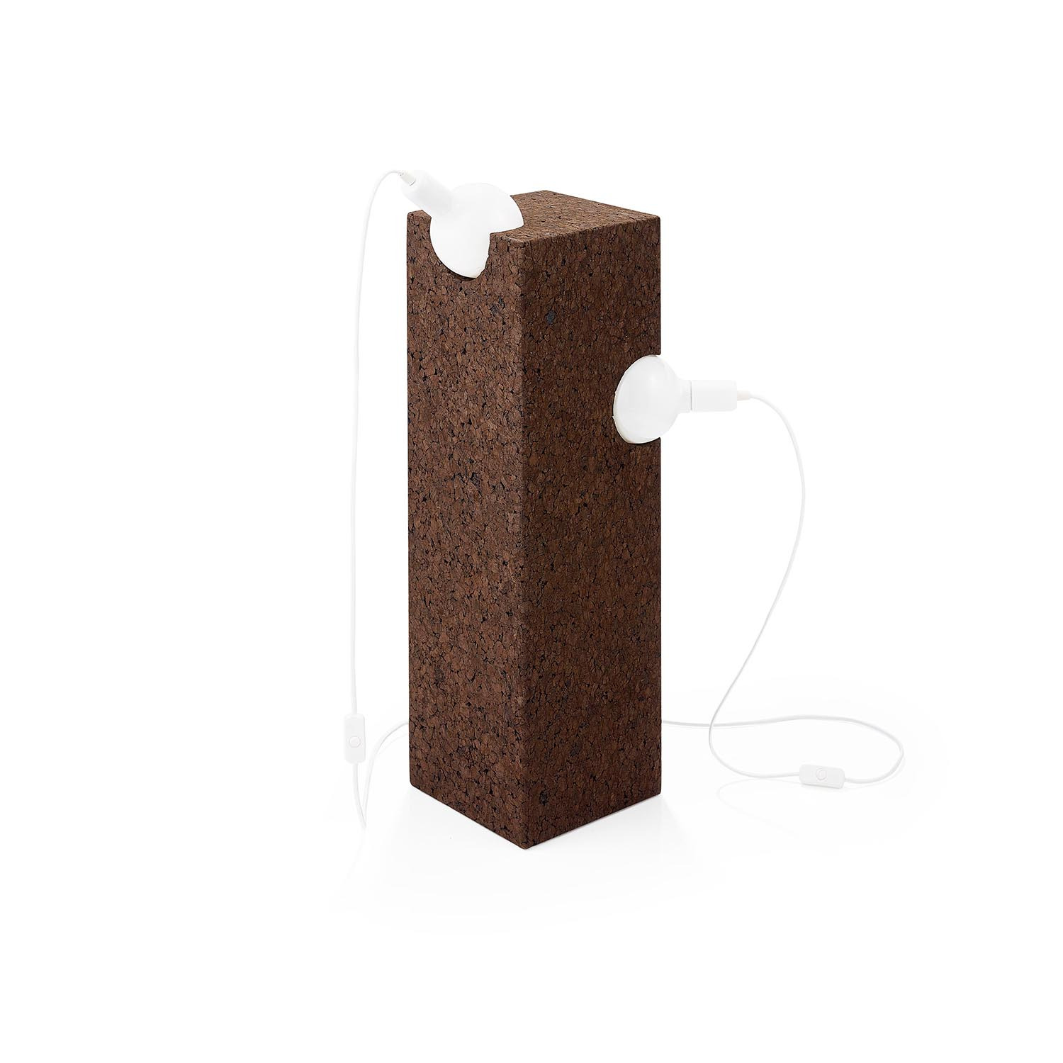 Lampadaire Boolean en liège noir par Toni Grilo x Blackcork
