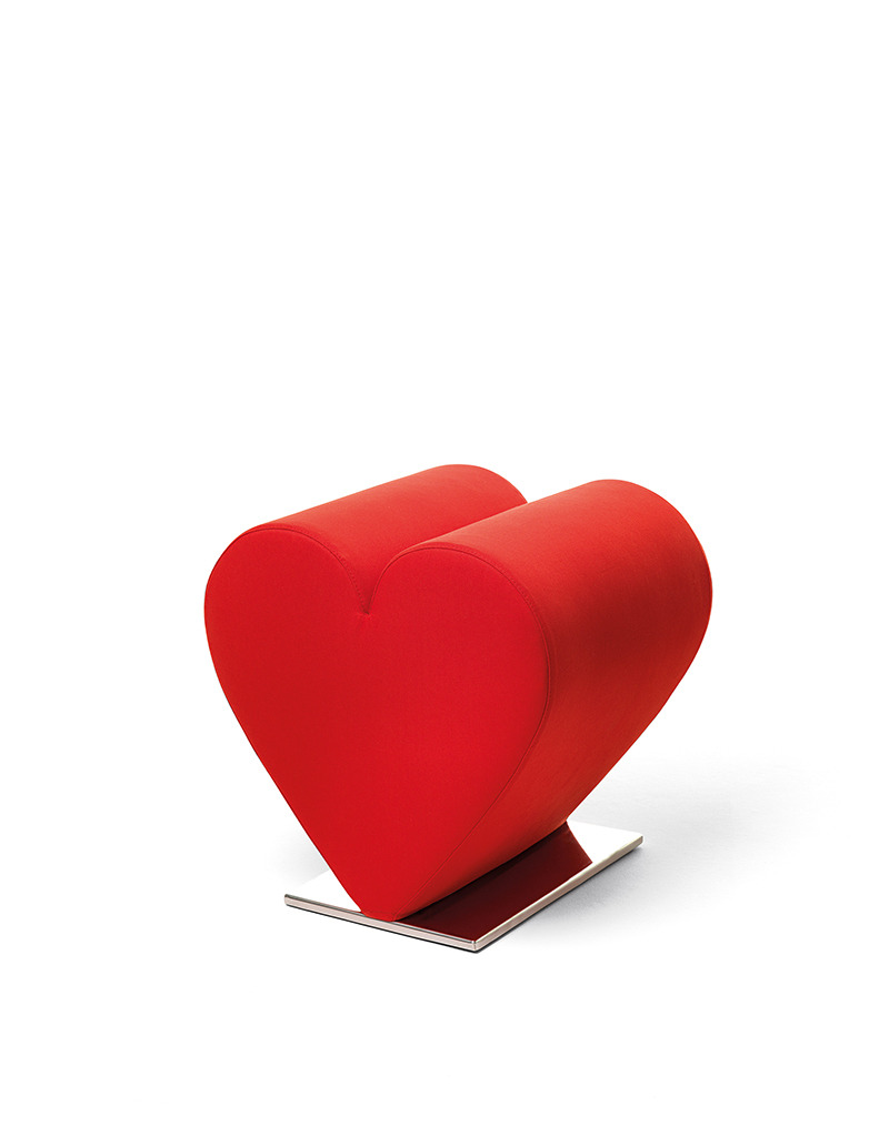 Fauteuil Love base en acier inoxydable avec revêtement en polyuréthane au design contemporain de Joel Escalona x Opinion Ciatti