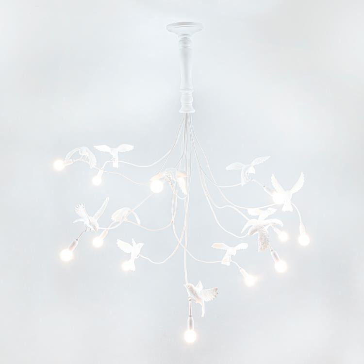 Chandelier Sparrow en forme d'oiseau en résine par Marcantonio x Seletti