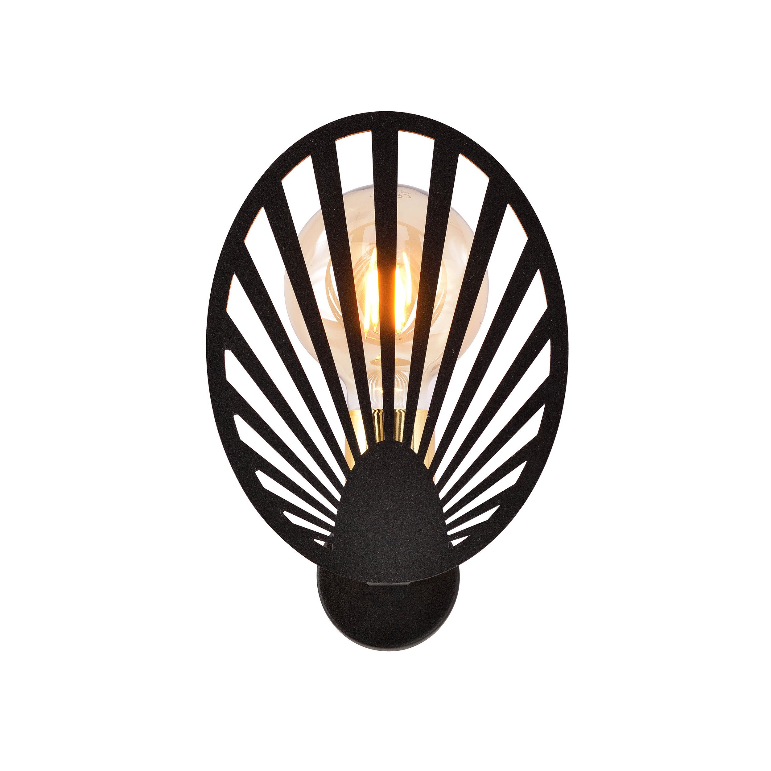 Applique murale Playa base en métal noir et cache ampoule en forme de palmierau design contemporain par Emibig