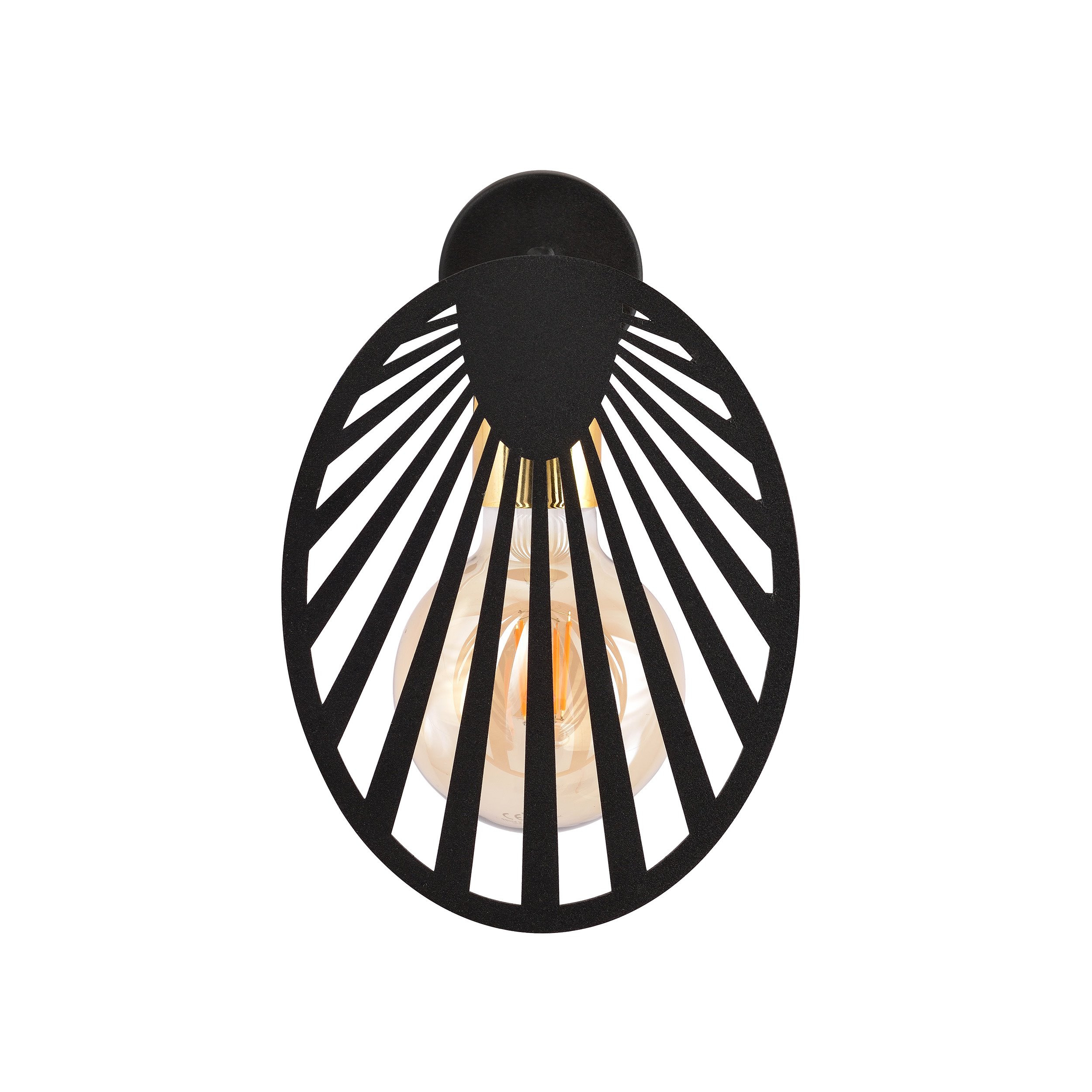 Applique murale Playa base en métal noir et cache ampoule en forme de palmierau design contemporain par Emibig
