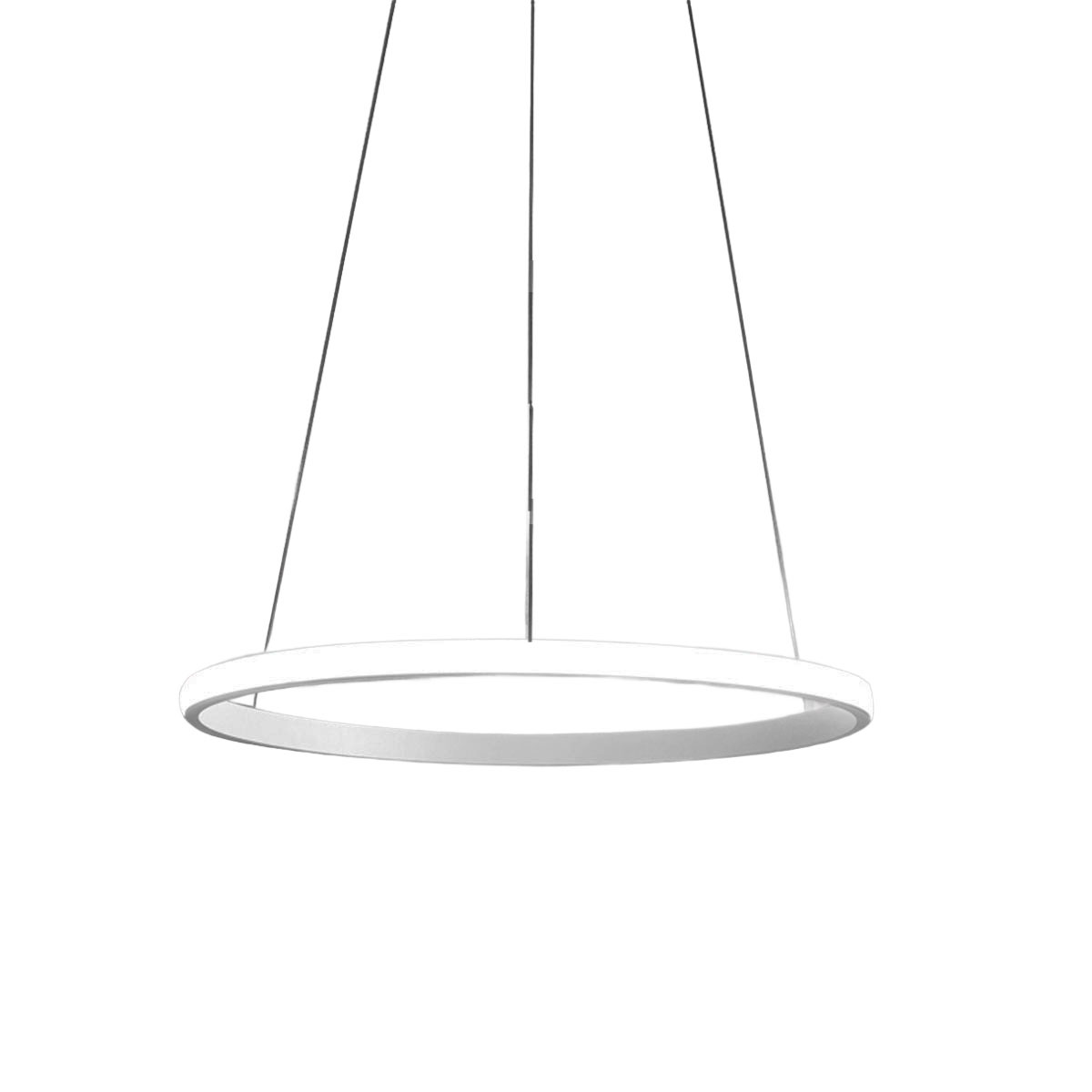 Suspension Iole base en aluminium avec diffuseur en silicone blanc opale au design contemporain par Gea Luce