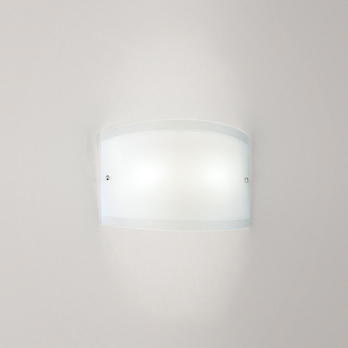 Applique murale Lecce structure en métal avec diffuseur en verre sérigraphié blanc au design contemporain par Gea Luce