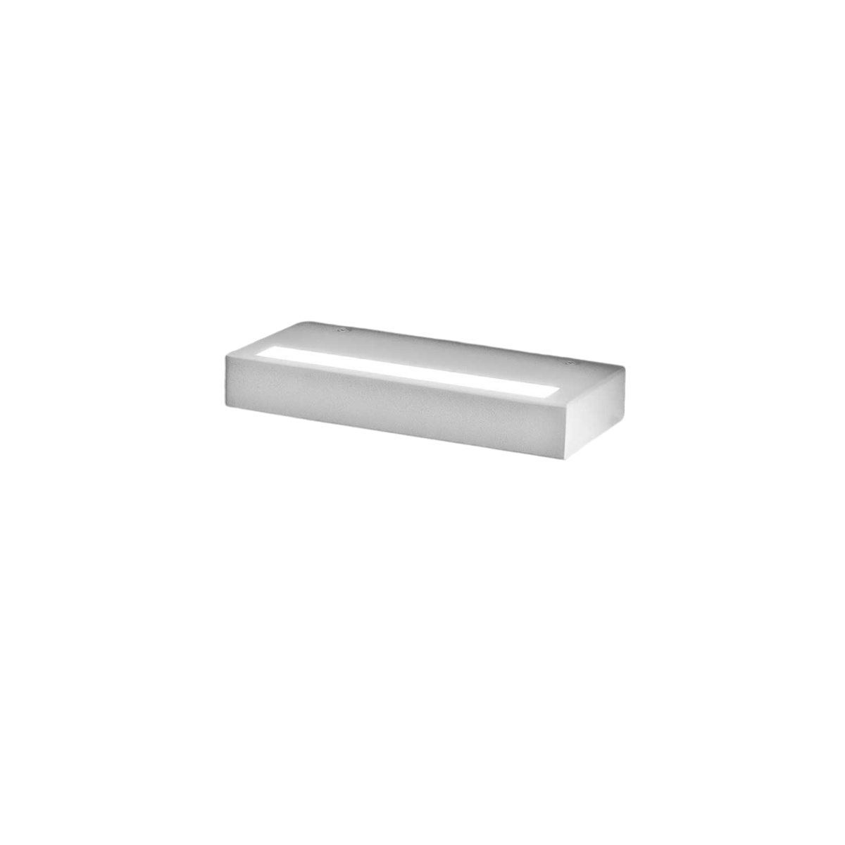 Applique murale Gap 520 en aluminium en forme de lingot avec diffuseur en acrylique au design contemporain par Gea Luce