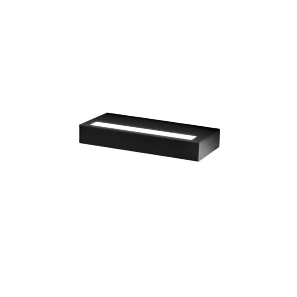 Applique murale Gap 520 en aluminium en forme de lingot avec diffuseur en acrylique au design contemporain par Gea Luce