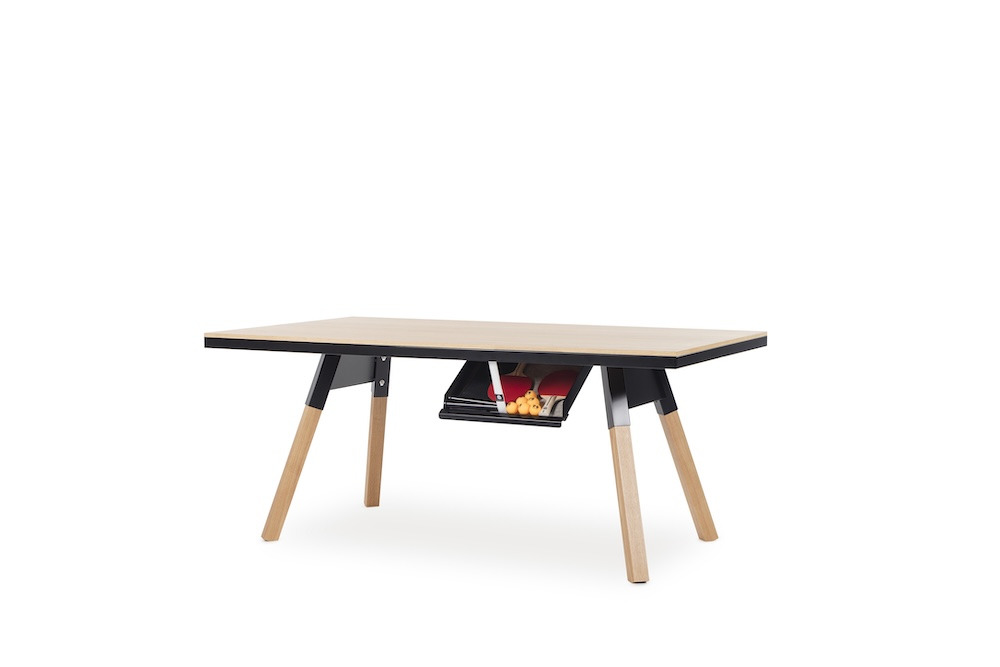 Table de Ping Pong intérieur You and Me en bois de chêne par Antoni Pallejà Office x RS Barcelona