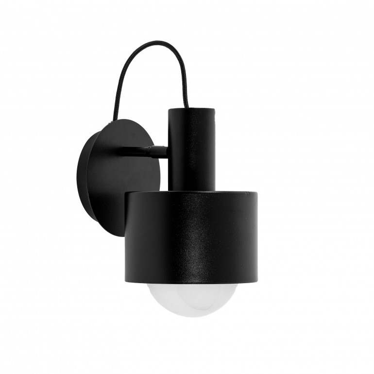 Applique murale Enkel base en métal avec diffuseur en verre blanc au design contemporain par Ummo lighting