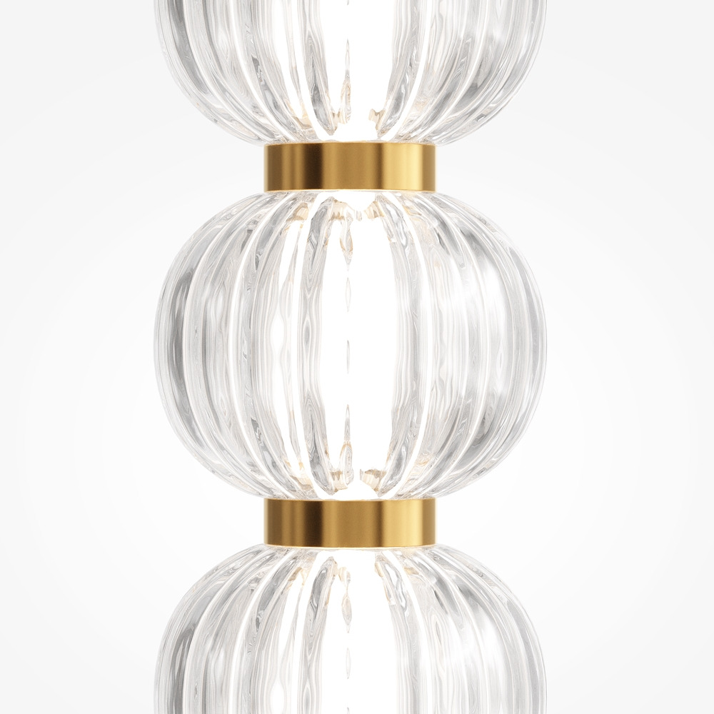 Lampadaire Amulet avec armature en métal doré et diffuseur en verre coulé gaufré au design contemporain par Maytoni