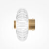 Applique Amulet avec base en métal doré et diffuseur en verre transparent au design contemporain par Maytoni