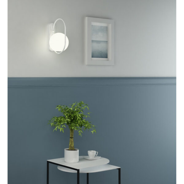 Applique murale Koban cadre en métal en forme d'ellipse et diffuseur en verre au design contemporain par Ummo lighting