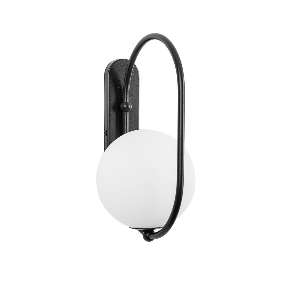 Applique murale Koban cadre en métal en forme d'ellipse et diffuseur en verre au design contemporain par Ummo lighting