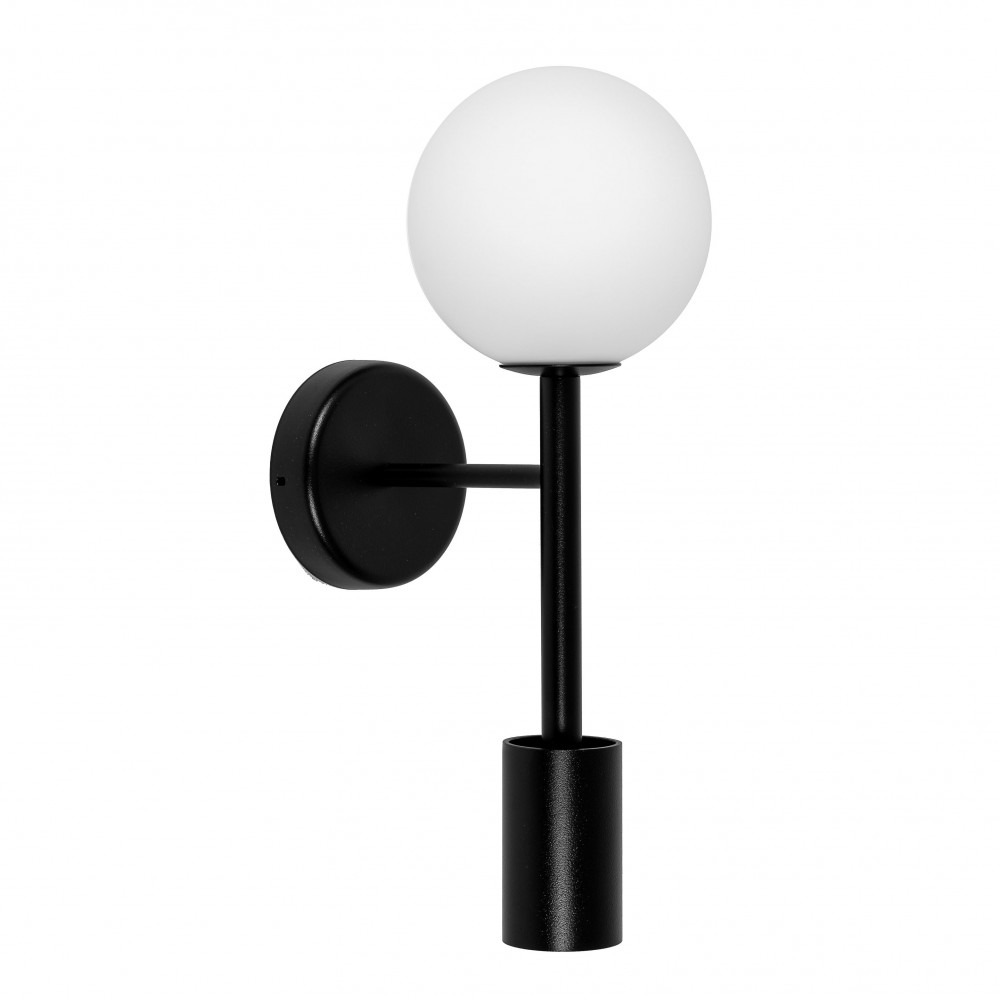 Applique murale Kop base en métal avec diffuseur en boule de verre et tubulaire au design contemporain par Ummo Lighting