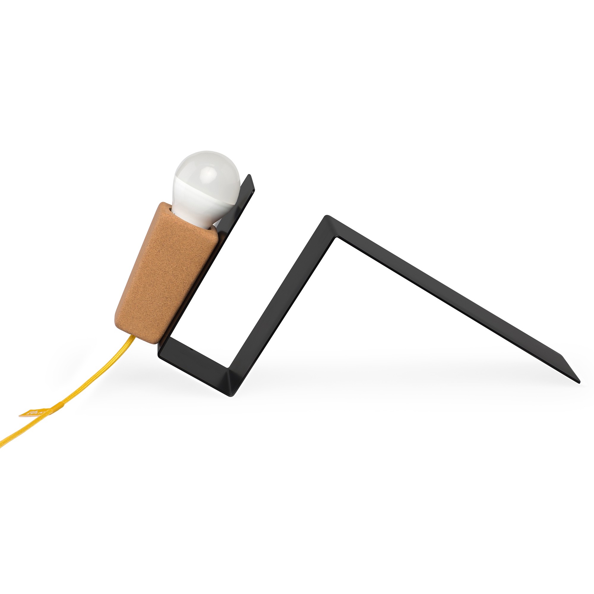 Lampe à poser aimantée Glint noir en liège et métal par Filipa Mendes & Gustavo Macedo