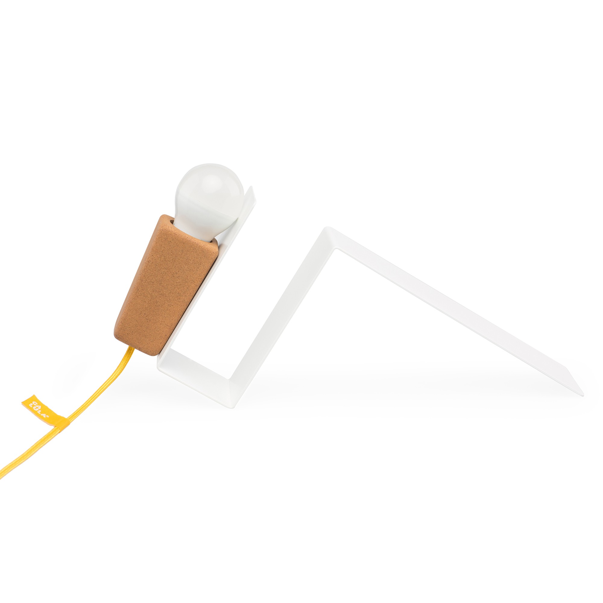 Lampe à poser aimantée Glint blanc en liège et métal par Filipa Mendes & Gustavo Macedo