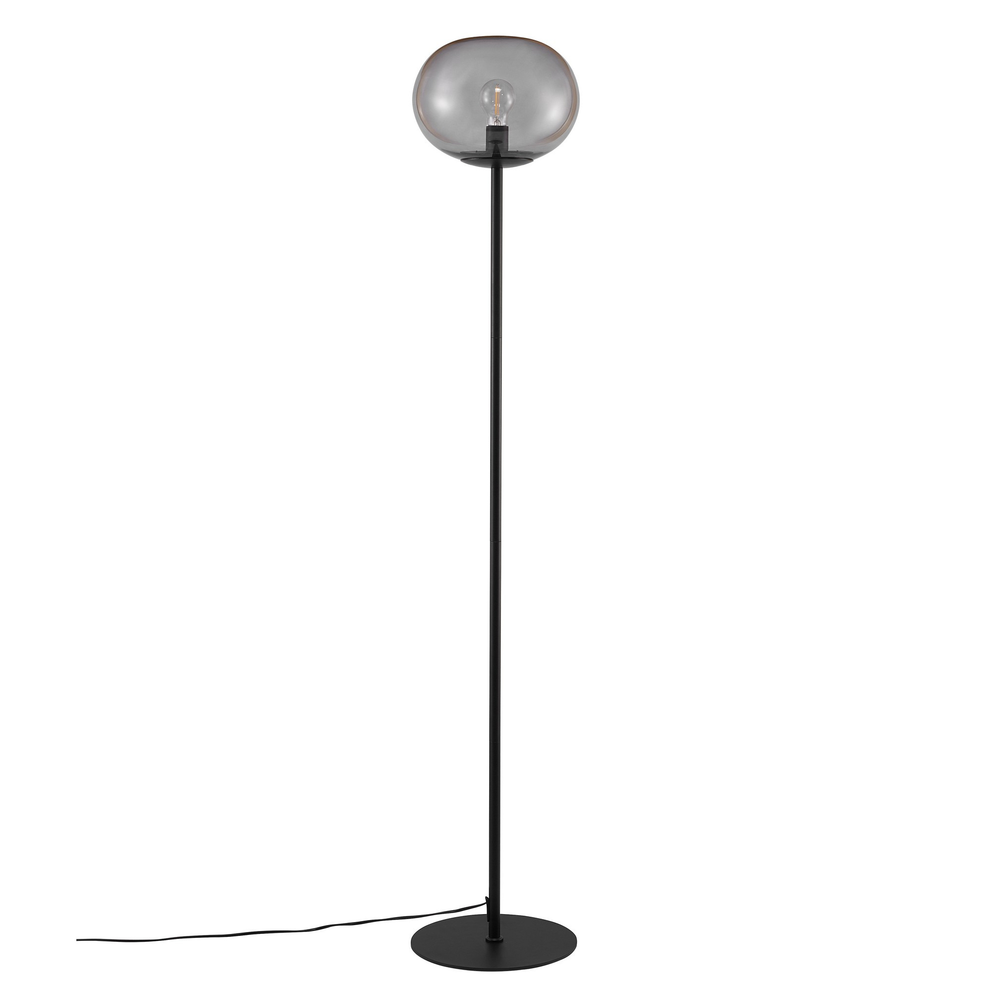 Lampadaire Alton base en métal avec abat-jour en verre soufflé au design contemporain par Nordlux