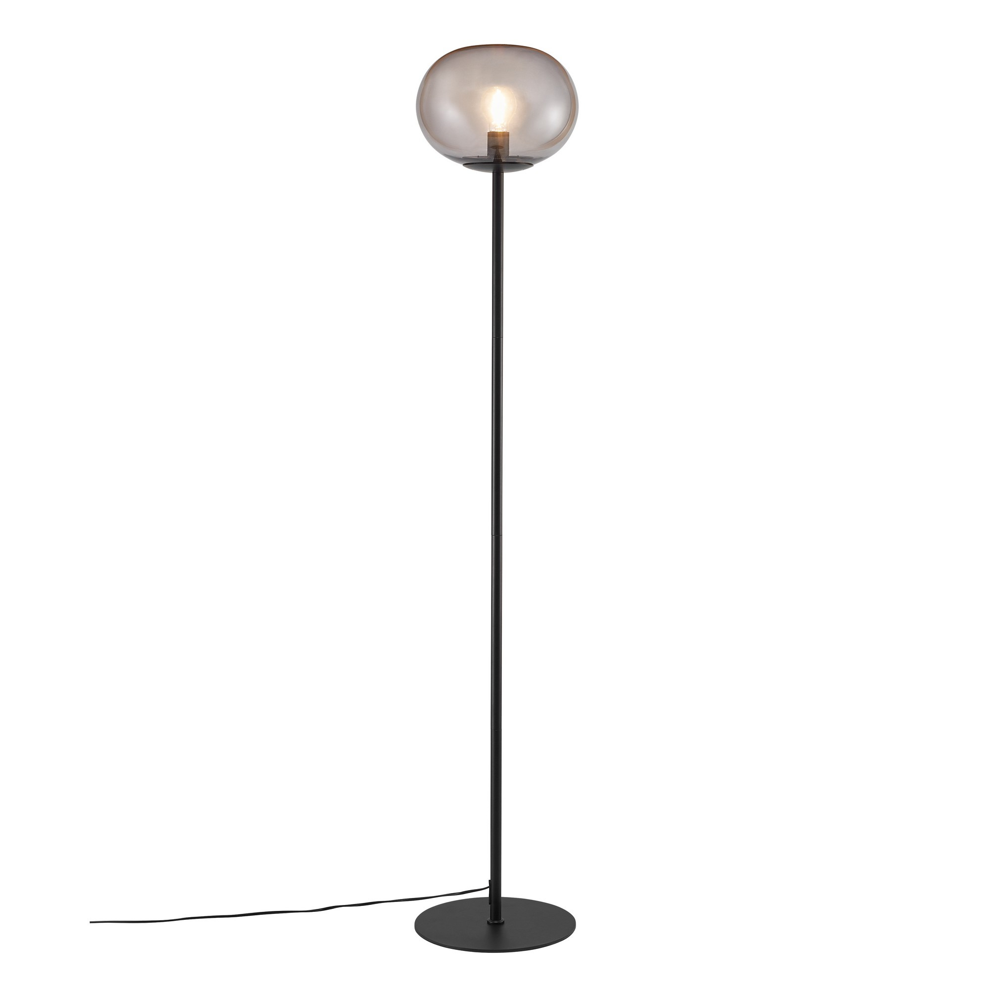 Lampadaire Alton base en métal avec abat-jour en verre soufflé au design contemporain par Nordlux