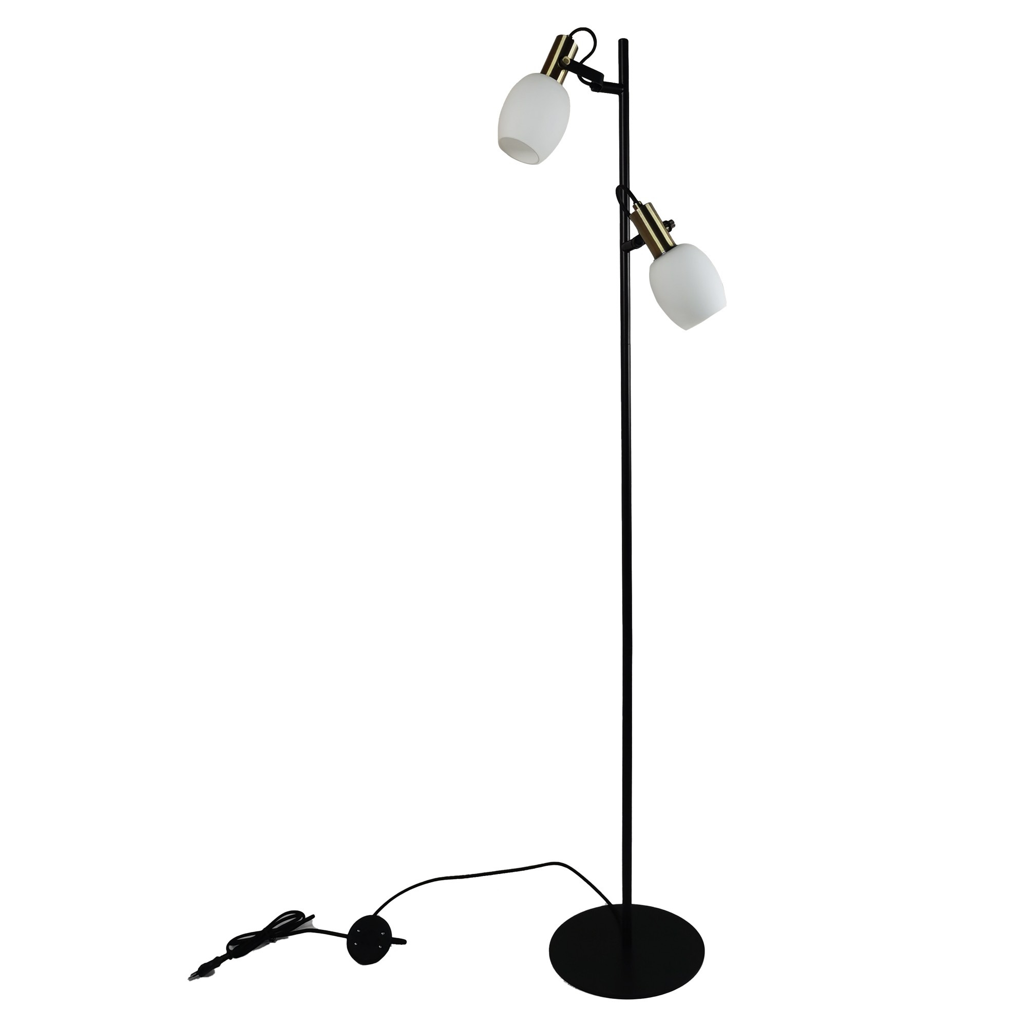Lampadaire Arild base en métal avec abat-jour en verre soufflé au design contemporain par Nordlux