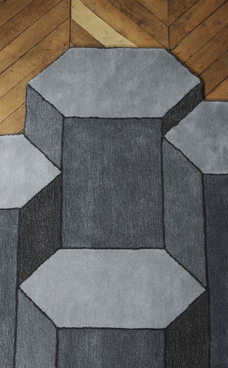 Tapis design BASALTE XL au design graphique par Guillaume Delvigne