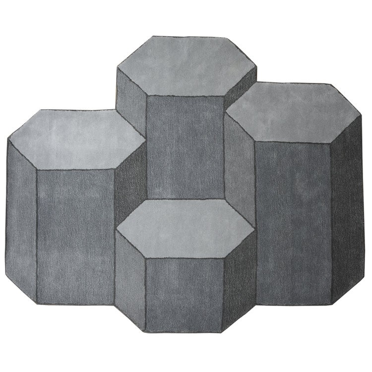 Tapis design BASALTE XL au design graphique par Guillaume Delvigne