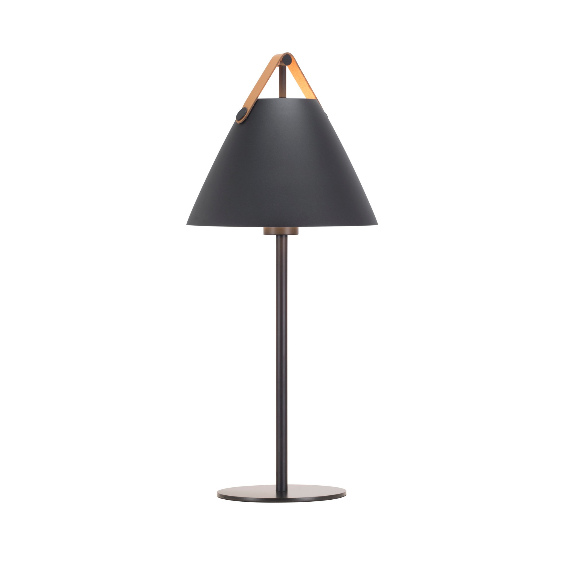 Lampe à pose Strap cadre en métal avec lanière sur l'abat-jour au design industriel par Design for The People