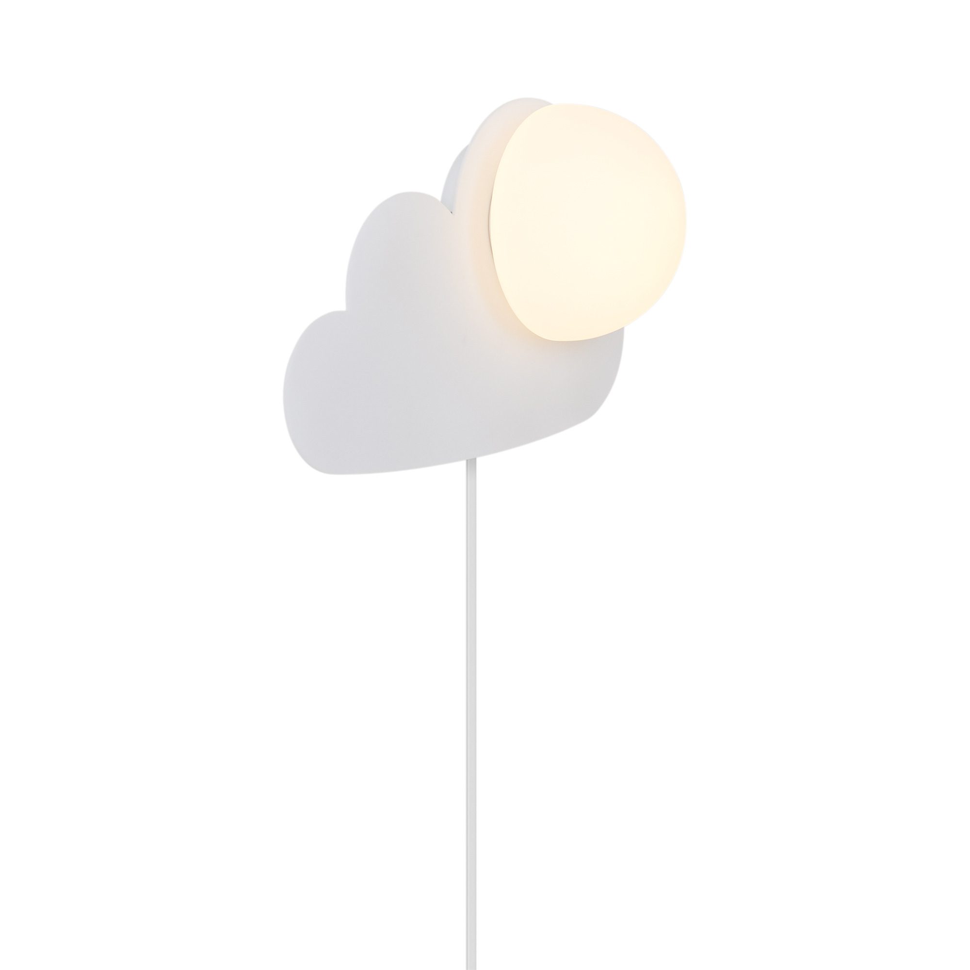 Applique murale Skyku cadre Plastique en forme de nuage avec abat-jour en verre opale au design contemporain par Nordlux