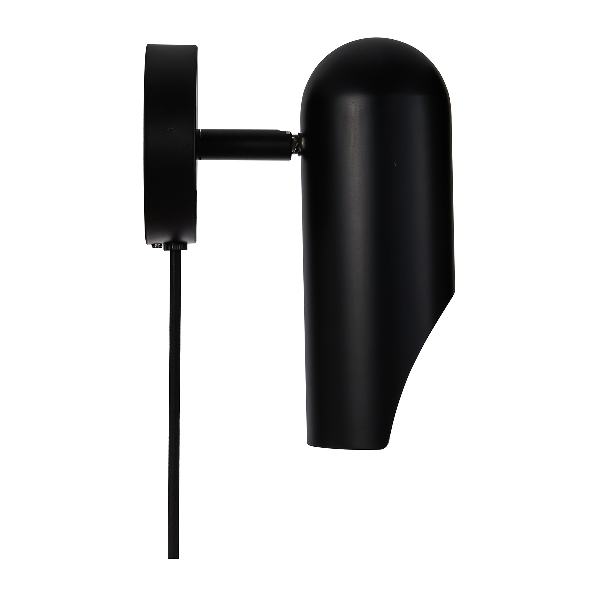 Applique murale Rochelle en métal noir avec abat-jour orientable au design contemporain par Design for the People