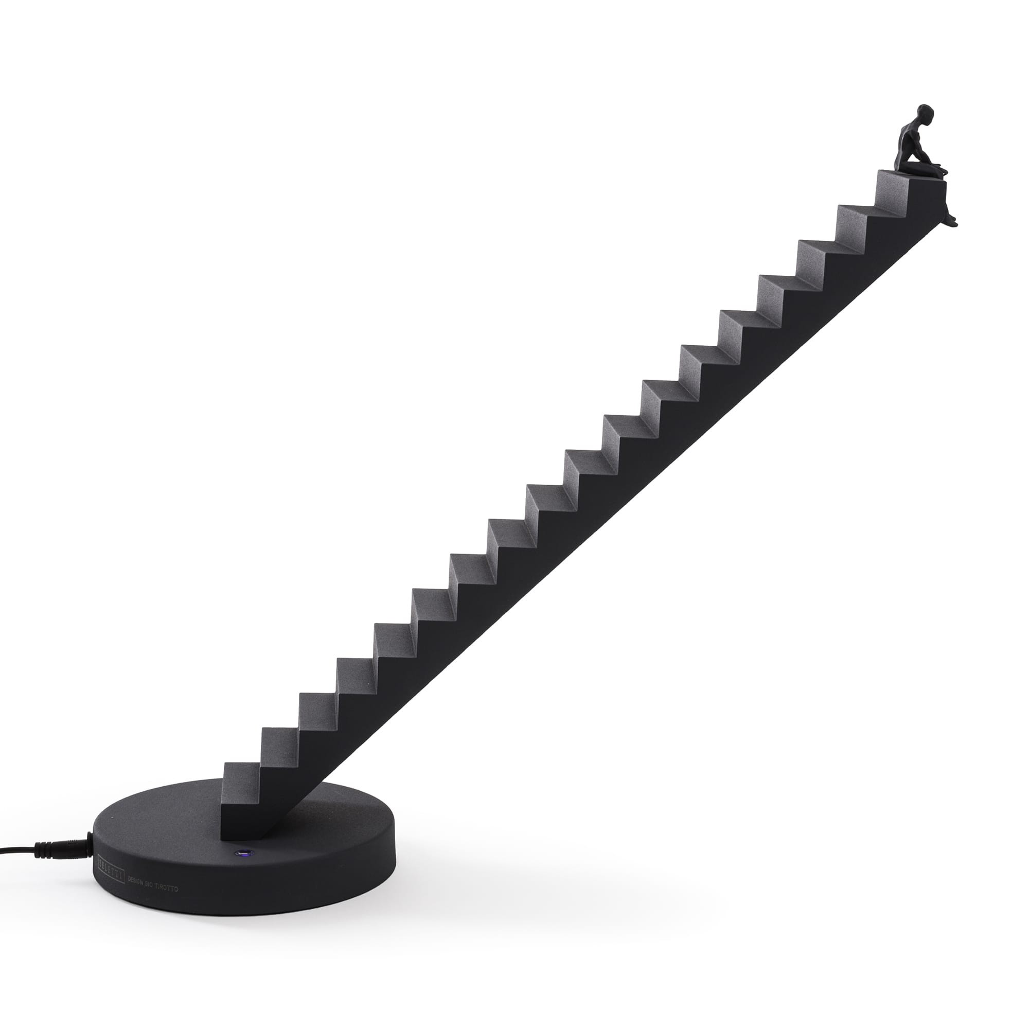 Lampe à poser Verso anthracite dimmable avec touch sensitive en forme d'escalier par Gio Tirotto X Seletti