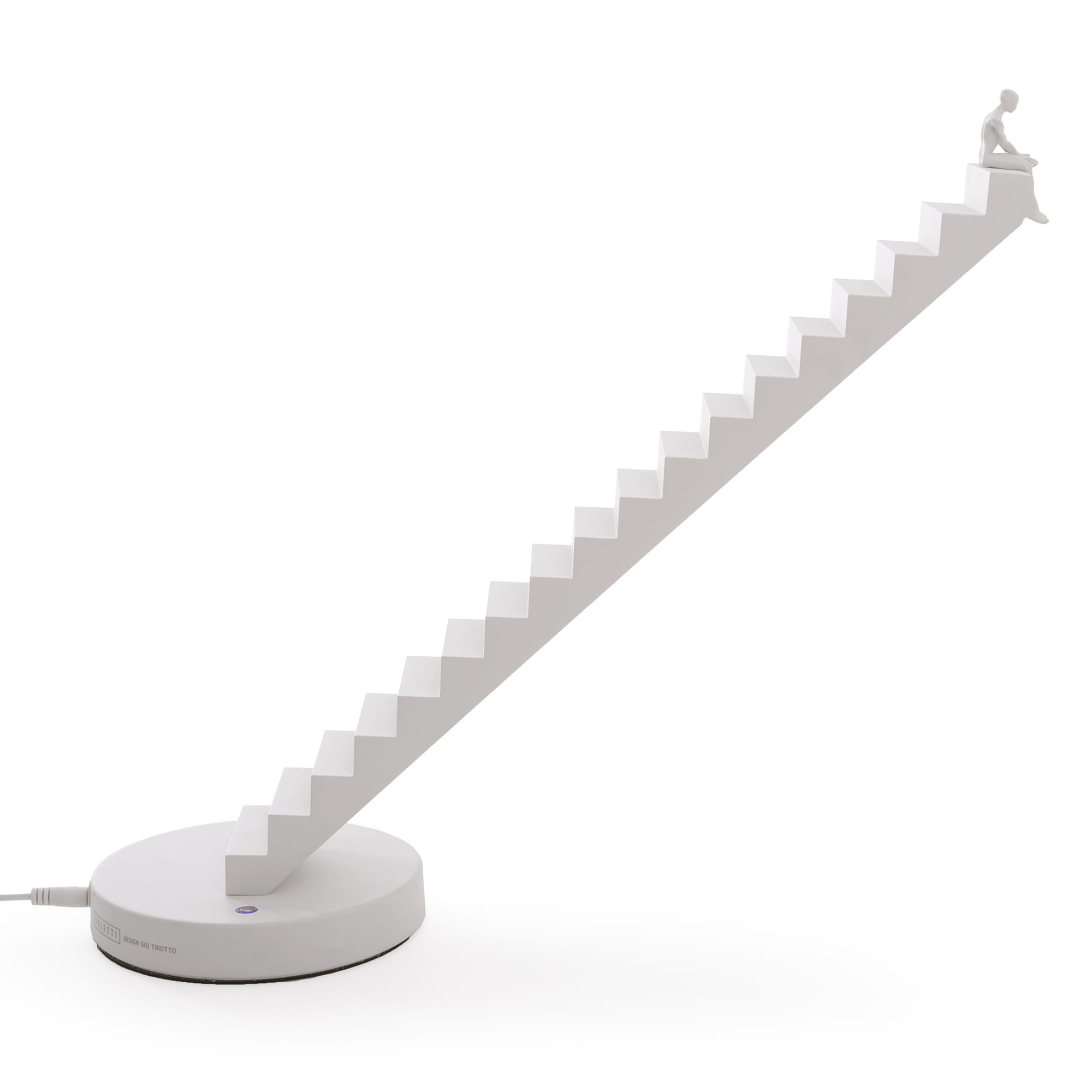 Lampe à poser Verso blanc dimmable avec touch sensitive en forme d'escalier par Gio Tirotto X Seletti