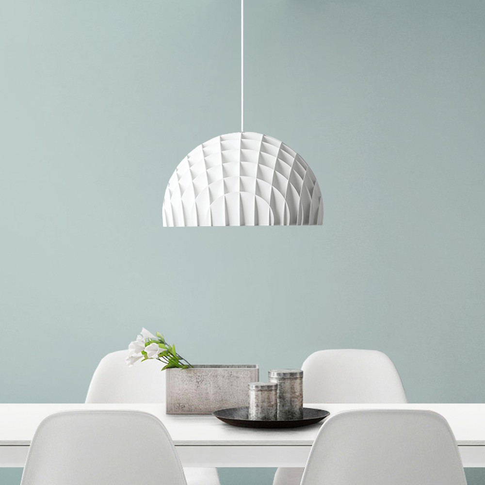 Suspension géométrique Arc Lustre en bouleau blanc